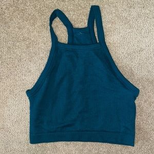 Fabletics Ribbed High Neck Cropped Tank